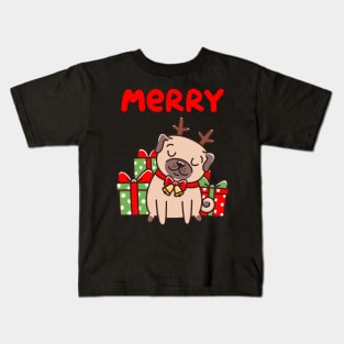 Merry Pugmas Funny Matching Ugly Christmas Sweatshirt Kids T-Shirt